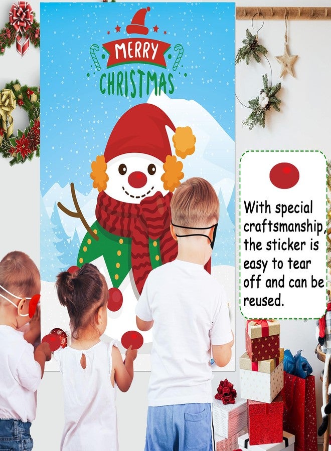 iPartyCool Christmas Games, Pin The Nose on The Snowman Christmas Party Games for Families Activities, Christmas Stickers for Kids Adults Christmas Party Decorations Gifts Supplies - Image 2